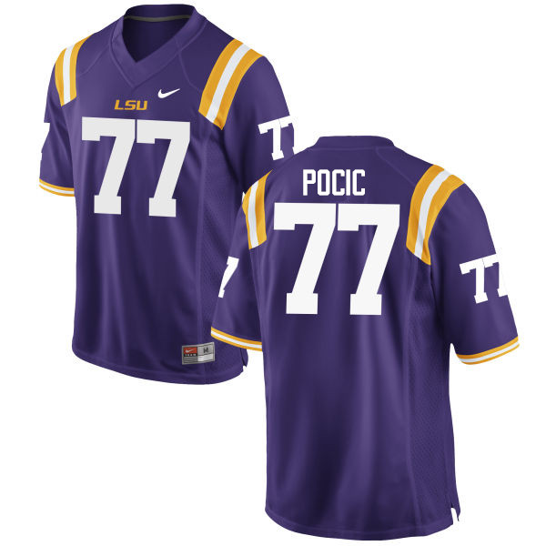 Men LSU Tigers #77 Ethan Pocic College Football Jerseys Game-Purple - Click Image to Close